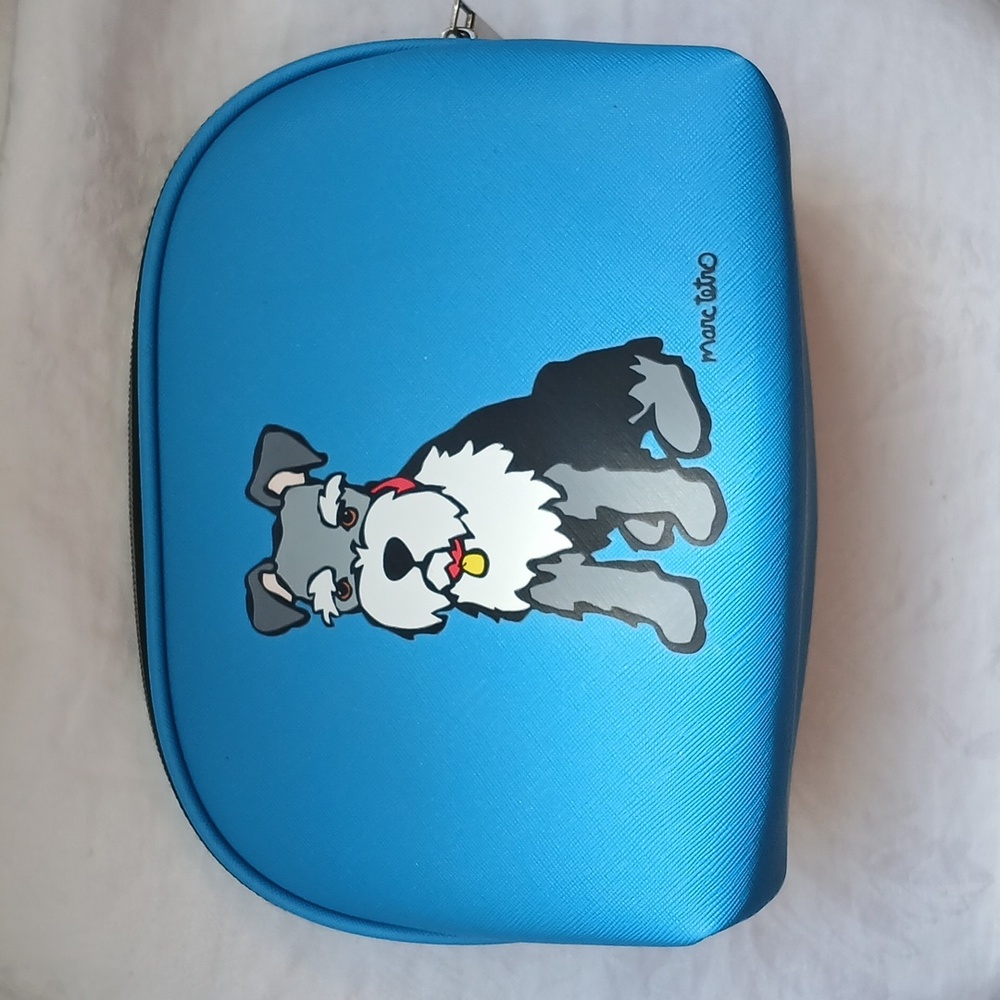 Marc Tetro Schnauzer Blue Unisex Toiletries Cosmetic Bag 100% PVC